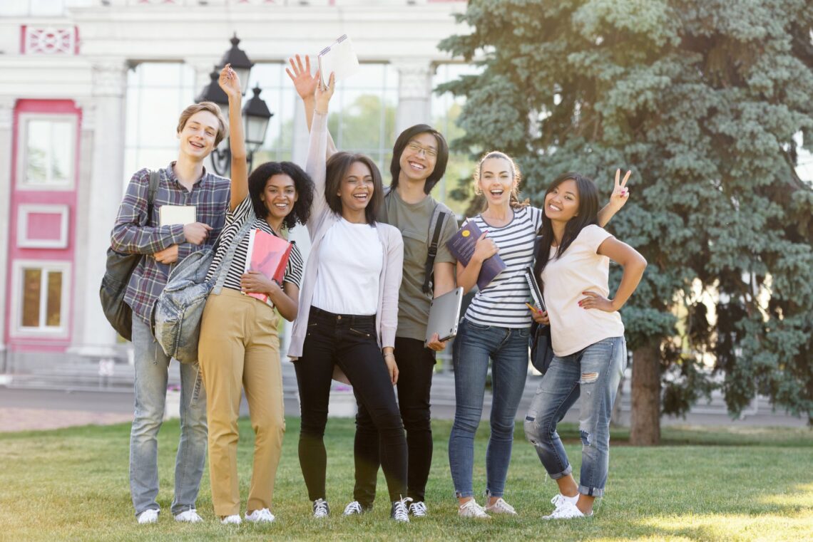 Group of students standing outdoors, representing youth mental health awareness and support in Australian schools.